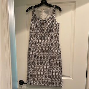 Tahari Black and White Sheath Midi Dress